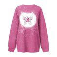 thumbnail image 3 of Penkiiy Chandail pour Femmes Mode Femmes Été Ample Imprimé T-Shirt à Col Rond Manches Longues Blouse Décontractée Rose Vêtements Y2K, 3 of 3