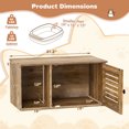 thumbnail image 3 of Gymax Meuble Cache-Litière pour Chat avec Entrée à Enroulement, Porte à Persiennes, Table d'Appoint en Bois pour Animal, 3 of 10
