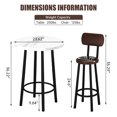 thumbnail image 4 of Furlinkhm 3 Piece Pub Dining Set, Modern Bar Table and Stools for 2 Kitchen Counter Height Wood Top Bistro Easy Assemble for Breakfast Nook Living Room Small Space Restaurant, White, 4 of 8