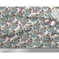 thumbnail image 3 of Soimoi Polyester Crepe Fabric Leaves & Floral Block Print Fabric by The Yard 52 Inch Wide, 3 of 3