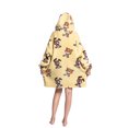 thumbnail image 4 of Oversized Wearable Blanket Hoodie For Adult Kids - Big Hooded Sherpa Junior Sweatshirt With Front Pocket, 4 of 5