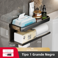 thumbnail image 2 of Permo Wall Mounted Toilet Paper Holder for Bathroom Aluminum Tissue Box Waterproof Space Storage Rack, 2 of 5