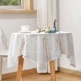 thumbnail image 4 of Lace Tablecloth Square,Rustic Lace Embroidered Tablecloth,Heavy Small Square Tassel Cotton Linen Table Cloth ,Wrinkle Free Washable Table Cover for End Bedside Coffee Teapoy Table Tea Trolley, 4 of 9