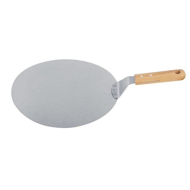 FAGINEY Palette à Pizza de 12 Pouces Lame en Acier Inoxydable Poignée en Bois Durable