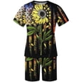 thumbnail image 5 of cllios Men's Short Sets 4th of July Short Sleeve Tshirts and Drawstring Shorts Matching Suits Independence Day Stars and Stripes Graphic Muscle Tracksuits Sets with Pockets, 5 of 5