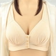 thumbnail image 4 of Timegard 4pc Bras for Women Front Closure Button High Support Ruched Breathable Comfort Everyday Bras, 4 of 4