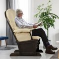 thumbnail image 4 of Gymax Wood Glider & Ottoman Cushion Set Baby Nursery Rocking Chair Beige, 4 of 10