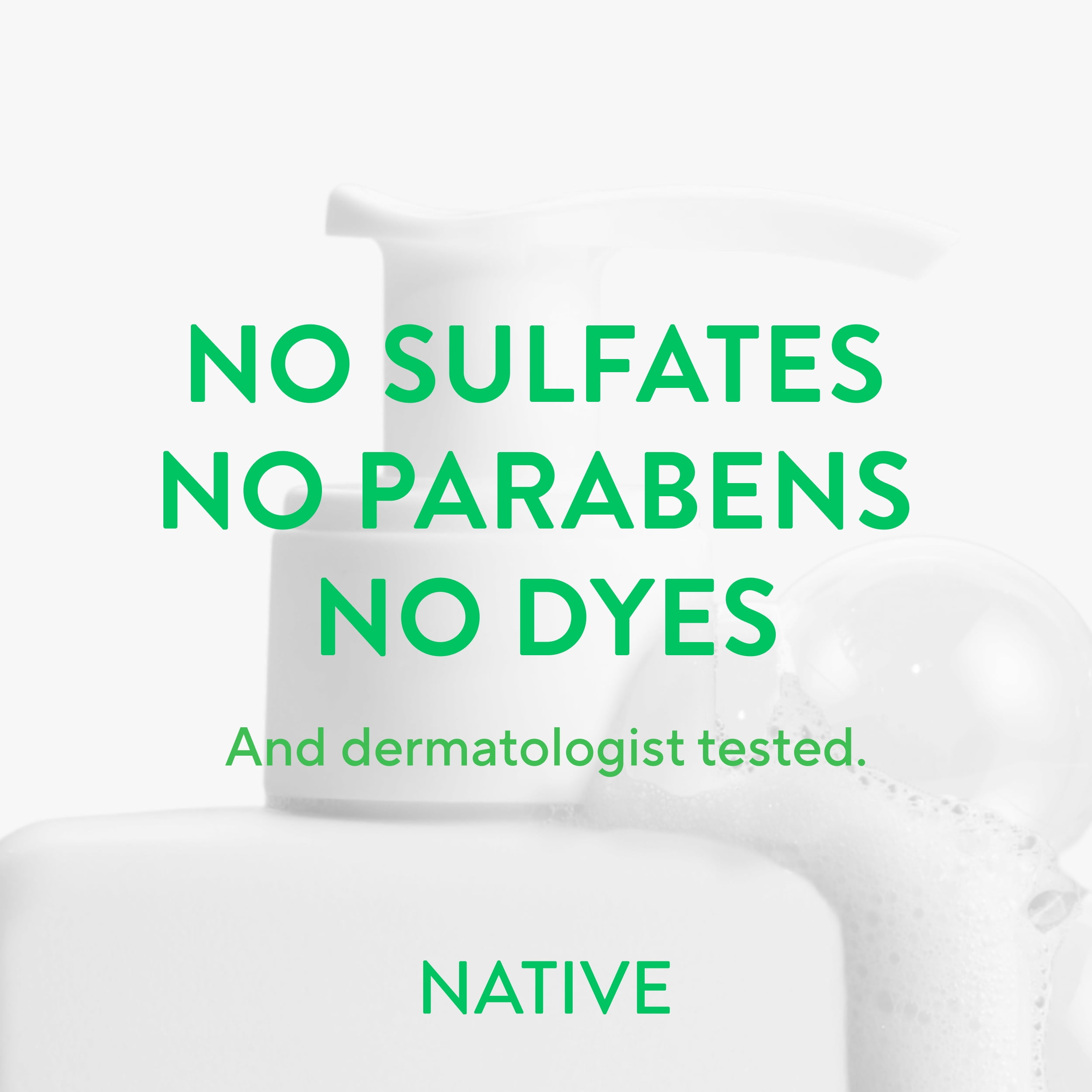 Nettoyant doux pour le visage Native pour peau sensible, sans parfum, sans sulfate, avec vitamine B3 et aloès, testé dermatologiquement, 370 mL