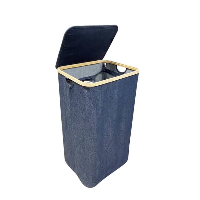 Jessar - Laundry Basket with Inner Bag and Lid, Denim