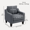 thumbnail image 3 of HOMCOM Armchair, Linen Accent Chair with Pocket Spring, Charcoal Grey, 3 of 10