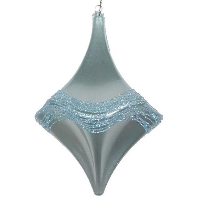 Vickerman MT194032D 8 in. Baby Blue Candy Glitter Drop Ornament