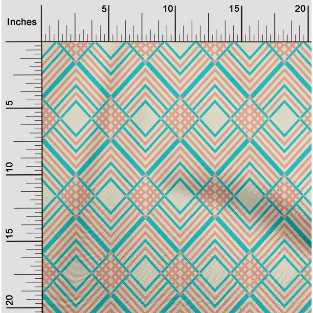 oneOone Cotton Flex Fabric Diamond Geometric Printed Fabric 1 Yard 40 Inches Wide