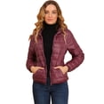 thumbnail image 1 of INSPIRE CHIC Women's Hooded Packable Thickened Zip Down Short Puffer Coat, 1 of 6