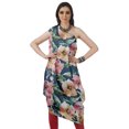 thumbnail image 2 of Moomaya Robe Kurti Sans Manches à une Épaule Imprimée pour Femmes, Vêtement de Créateur Boho pour Fête, 2 of 7