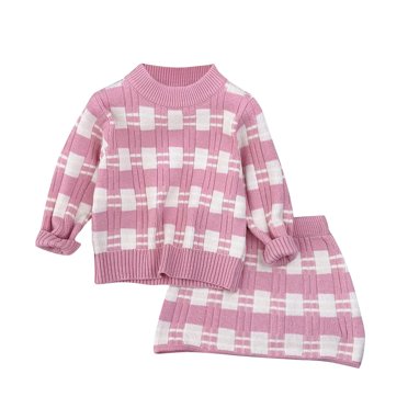 zbxnLI Ensembles de Vêtements pour Petites Filles 2 Pcs Chandail à Manches Longues + Jupe Ensembles pour Tout-Petites Filles Automne Hiver
