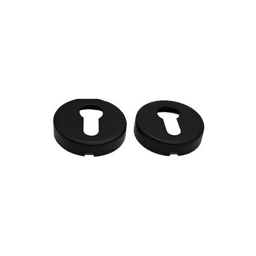 Round Rosette Escutcheon Set 50mm Solid Brass – Satin Nickel & Black Finish | Front & Back with Fixing Hardware | Door Hardware Cover Plate
