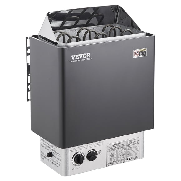 VEVOR Chauffage de Sauna, Poêle de Sauna Électrique 4,5 kW 220 V, Chauffage de Bain à Vapeur avec Commandes Intégrées, Minuterie 3 H et Température Réglable pour Max. 105-210 Pieds Cubes, Utilisation pour Douche Spa à la Maison Ou à l'Hôtel