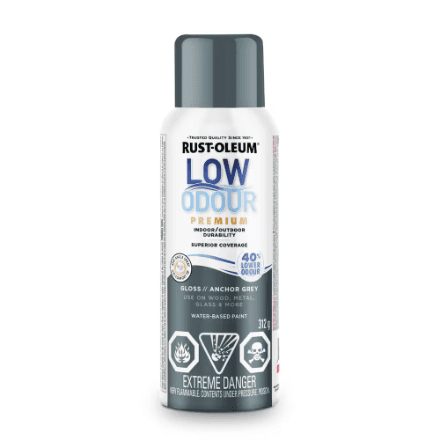 Rust-Oleum Interior/Exterior Low Odour Spray Paint in Gloss Anchor Grey, 312g