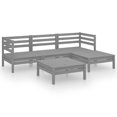 thumbnail image 2 of vidaXL 5 Piece Garden Lounge Set Solid Pinewood Grey, 2 of 5