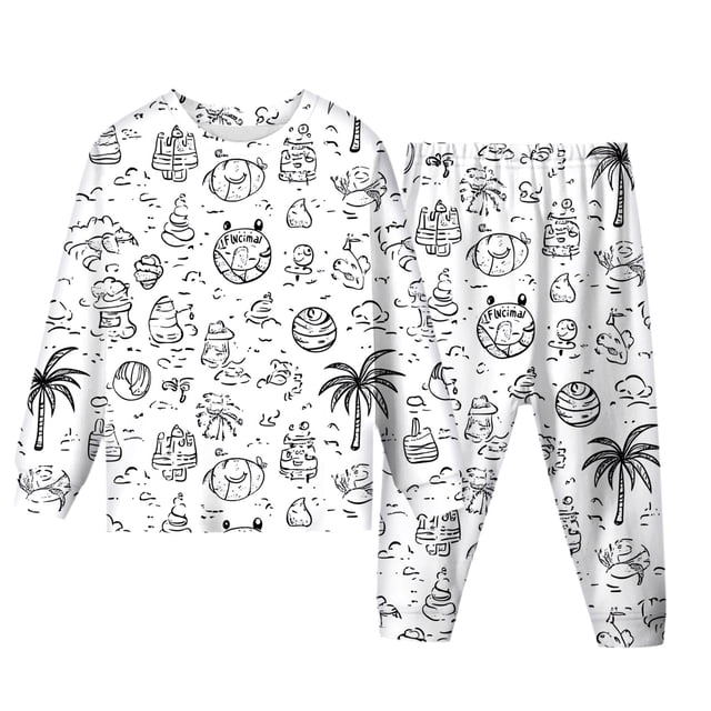 DIY Hand Painted Coloring Pajama Set Interactive Homewear For Kids Play And Wear Activity