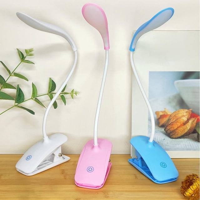USB Clip Desk Lamp with Flexible Gooseneck - Portable LED Reading Light for Bedroom, Office & Study with Sturdy Clip & USB Charging