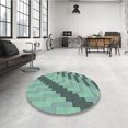 thumbnail image 4 of Ahgly Company Machine Washable Indoor Square Transitional Hazel Green Area Rugs, 7' Square, 4 of 7
