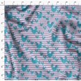 thumbnail image 5 of Soimoi Blue Silk Fabric Cock & Stripe Decor Fabric Printed Yard 42 Inch Wide, 5 of 5