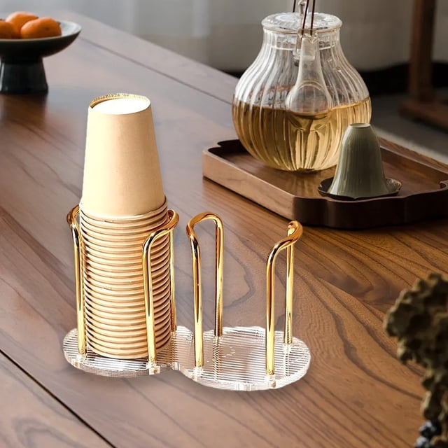 EGNMCR Kitchen Utensils Set, Paper Cup Holders Disposable Cup Holders Acrylic Cup Storage Rack Home Coffee Tea Cup Holders Multifunctional Storage Cup Holders Disposable Cup Holder
