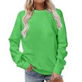 thumbnail image 1 of Yuyuzo Hauts d'Automne pour Femmes Chandails à Col Rond Manches Longues Chandail Uni à Enfiler T-Shirts Coupe Ample, 1 of 4