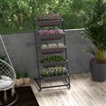 thumbnail image 2 of Outsunny 5-Tier Raised Garden Bed with 5 Planter Boxes, Wheels, Brown, 2 of 10