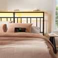 thumbnail image 4 of GUNAITO Floating Bed Frame Full Size with LED Lights and Charging Station Modern Metal Platform，Black, 4 of 9