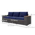 thumbnail image 3 of Outsunny Canapé d'Extérieur 3 Places avec Coussins, Sofa d'Extérieur, Bleu Foncé, 3 of 10
