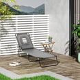 thumbnail image 2 of Outsunny Adjustable Outdoor Lounge Chair - Kids, Grey, 2 of 10