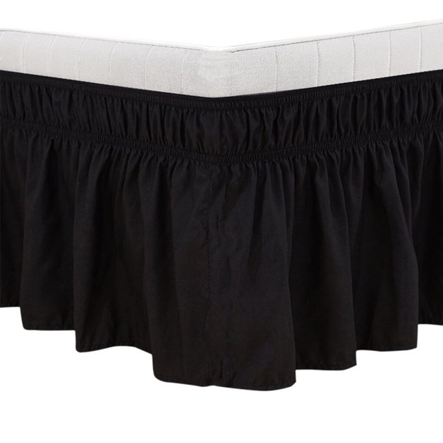 Qualitygoods Jupe de Lit Tombante Élastique Ajustable Volant Anti-Poussière en Polyester Décoration de Matelas Fournitures de Literie