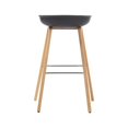 thumbnail image 4 of Bronte Living 26 inch Modern Polypropylene Counter Stool with Footrest for Kitchen, Restaurant - Series Connor - White with Natural Wood Legs, 4 of 7