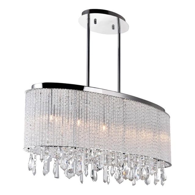 CWI Lighting Benson 5 Light Drum Shade Chandelier With Chrome Finish