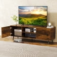 thumbnail image 4 of Costway Meuble Télé pour Téléviseurs de 60 Pouces Console Multimédia Moderne Mi-Siècle avec Tablette Ajustable Brun, 4 of 10