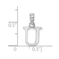 thumbnail image 3 of Diamond2Deal 14K White Gold Block Letter U Initial Pendant for Women, 3 of 6