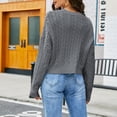 thumbnail image 4 of Timegard Chandails pour Femmes Col Rond Court Manches Longues Pull Automne Hiver Couleur Unie Hauts en Tricot, 4 of 4