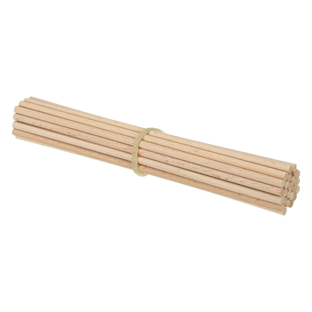 Unique Bargains 3/16 x 8 Inch Dowel Rods Wood Sticks Unfinished Wooden Dowel Rods Round Dowels Sticks 25 Pcs