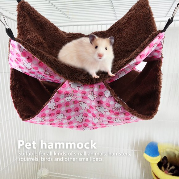 Sac de Couchage Suspendu à Double Couche Intercalaire, Hamac Chaud pour Écureuil, Petits Animaux de Compagnie