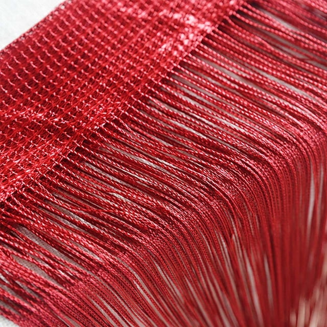 Qonioi String Curtains, Patio Door Net Fringe Screen Divider Cut to Size, Removable Beaded Curtain Panels for Window Doorway Room Partition Decor