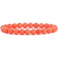 thumbnail image 1 of Angelstones Bracelet Extensible en Perles Rondes de 8 mm en Corail Teinte Orangerouge 7 Pouces, 1 of 2