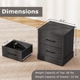 thumbnail image 3 of Gymax Set of 2 Drawer Nightstand Bedside Table Compact Sofa End Table Oak Dark Grey, 3 of 10