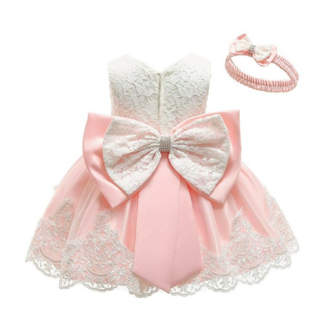 MesaSe Enfants Bébé Arc Filles Parti Dentelle Robe de Mariée Demoiselle d'Honneur Robes Princesse 0-24M