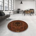 thumbnail image 4 of Ahgly Company Machine Washable Indoor Square Transitional Mahogany Brown Area Rugs, 5' Square, 4 of 7