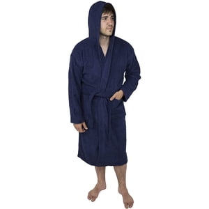 Peignoir à capuche homme Terry Cotton Cloth Robe Châle Collar peignoir pour hommes