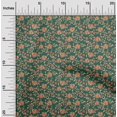 thumbnail image 2 of oneOone Polyester Spandex Teal Green Fabric Floral Craft Projects Decor Fabric Printed By The Yard 56 Inch Wide, 2 of 4