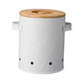 thumbnail image 1 of DOLITY Kitchen Vegetable Storage Tin Potato Onion Garlic Storage Bin with Lid Kitchen Storage Canister for Kitchen Countertop Pantry White Medium, 1 of 9