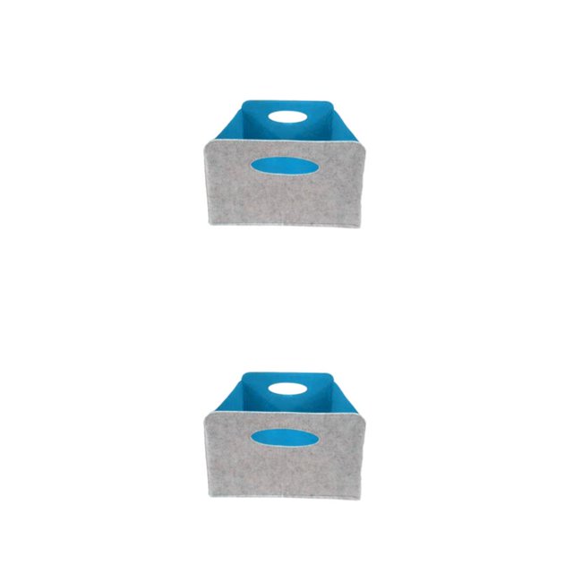 Ruiboury Multi Storage Baskets Organizer For Cables Toys Collapsible For Easy Gray+blue 30x24x15cm 2Set